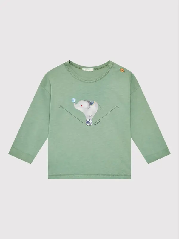 United Colors of Benetton United Colors Of Benetton Majica 3ATNA1017 Zelena Regular Fit