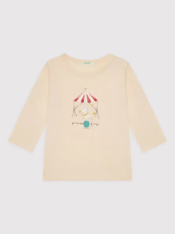 United Colors of Benetton United Colors Of Benetton Majica 3ATNA1018 Bež Regular Fit