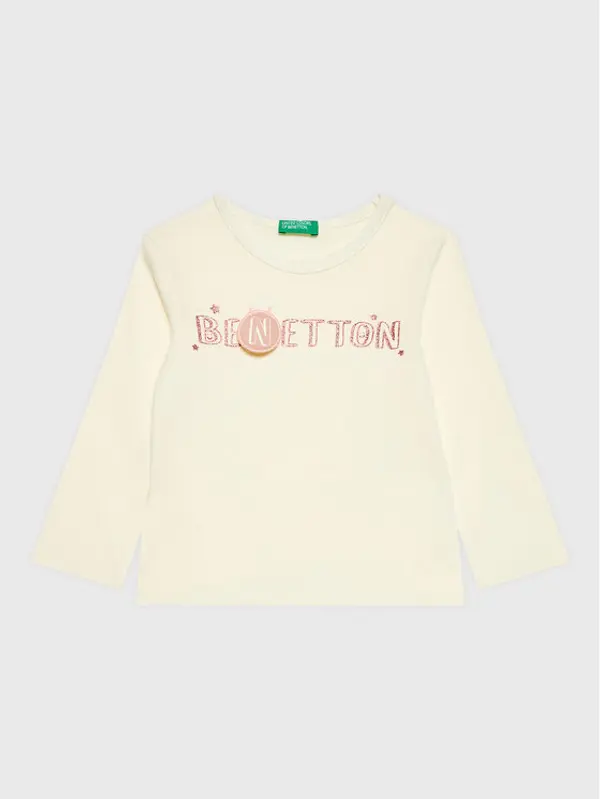 United Colors of Benetton United Colors Of Benetton Majica 3ATNG105X Écru Regular Fit