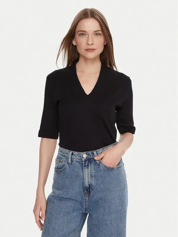 United Colors of Benetton United Colors Of Benetton Majica 3GA2D400U Crna Slim Fit