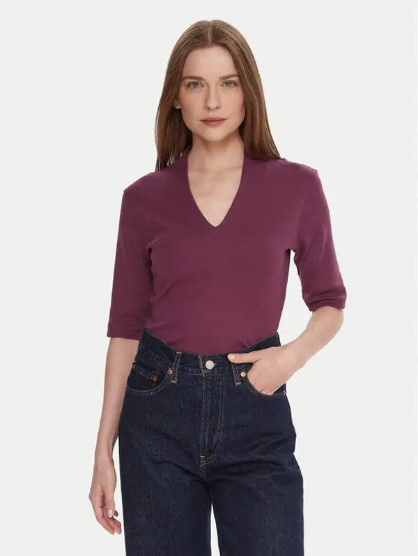 United Colors of Benetton United Colors Of Benetton Majica 3GA2D400U Ljubičasta Slim Fit