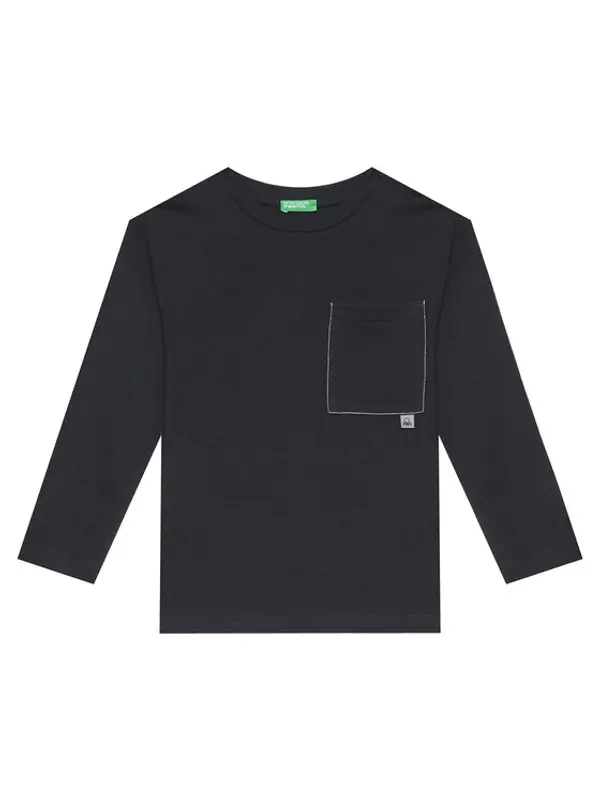 United Colors of Benetton United Colors Of Benetton Majica 3I1XC10QS Crna Regular Fit