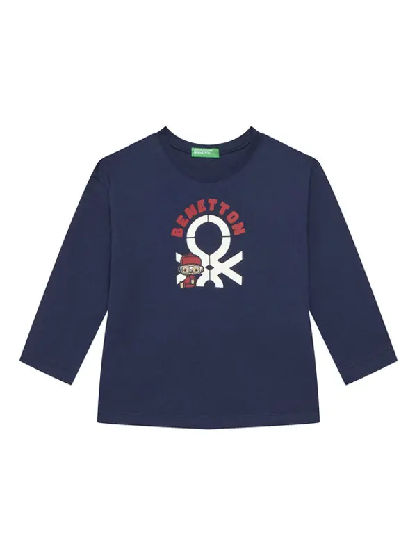 United Colors of Benetton United Colors Of Benetton Majica 3I1XG10F2 Tamnoplava Regular Fit