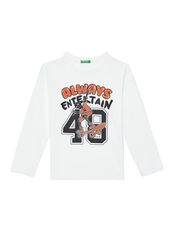 United Colors of Benetton United Colors Of Benetton Majica 3JERC10QO Bijela Regular Fit