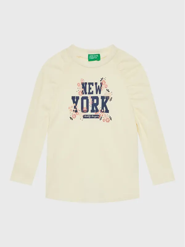United Colors of Benetton United Colors Of Benetton Majica 3VR5G105K Bež Regular Fit