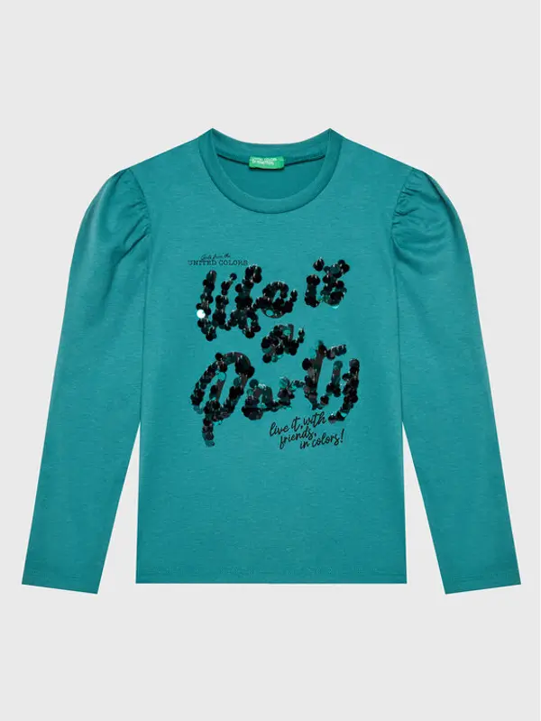 United Colors of Benetton United Colors Of Benetton Majica 3YN4C108T Zelena Regular Fit