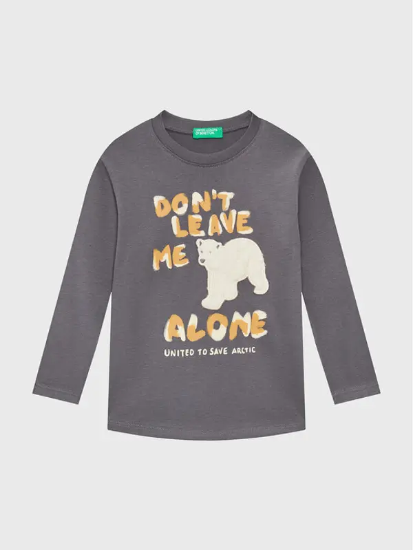 United Colors of Benetton United Colors Of Benetton Majica 3YN4G106D Siva Regular Fit