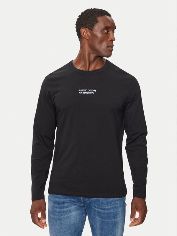 United Colors Of Benetton United Colors Of Benetton Majica dugih rukava 30964M017 Crna Slim Fit