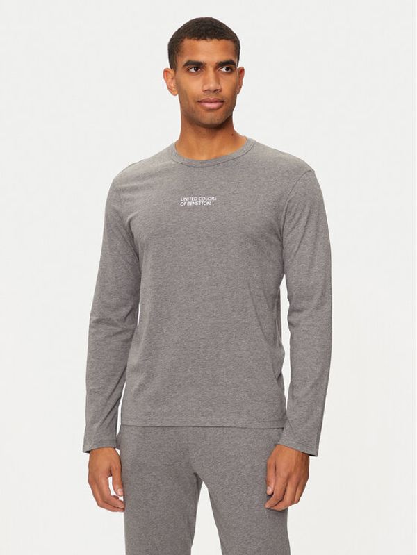United Colors Of Benetton United Colors Of Benetton Majica dugih rukava 30964M017 Siva Slim Fit