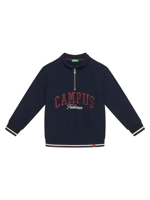 United Colors of Benetton United Colors Of Benetton Majica dugih rukava 32N4C10PS Tamnoplava Regular Fit