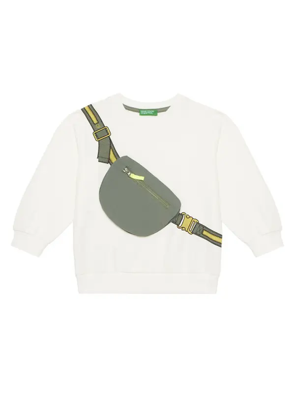 United Colors of Benetton United Colors Of Benetton Majica dugih rukava 32N4G10KO Bijela Relaxed Fit
