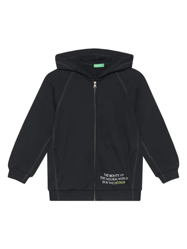United Colors of Benetton United Colors Of Benetton Majica dugih rukava 33NVC505A Crna Regular Fit