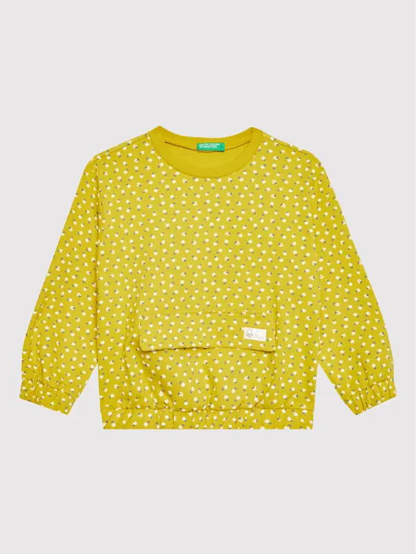 United Colors of Benetton United Colors Of Benetton Majica dugih rukava 3KFUG104Z Zelena Regular Fit