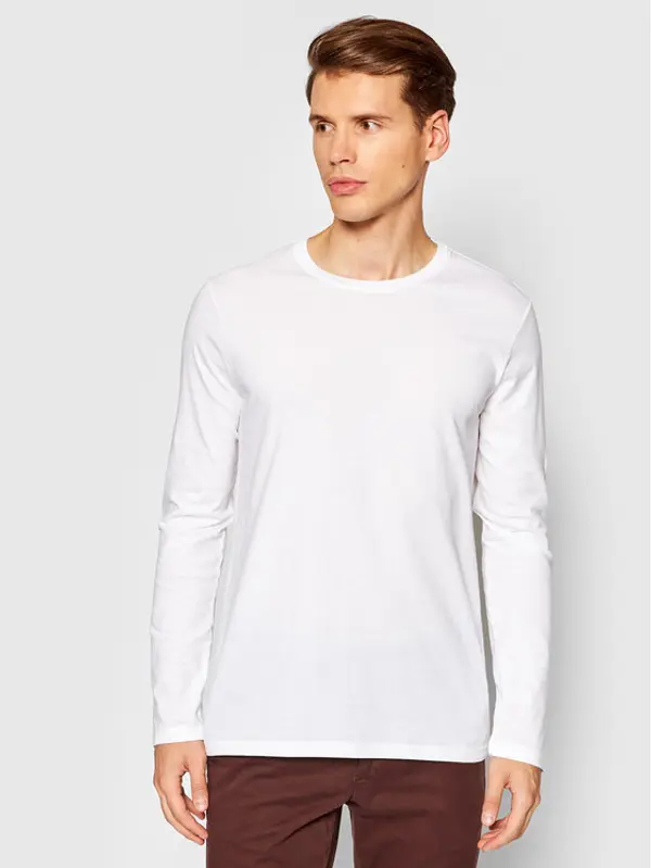United Colors of Benetton United Colors Of Benetton Majica dugih rukava 3U53J1F05 Bijela Relaxed Fit