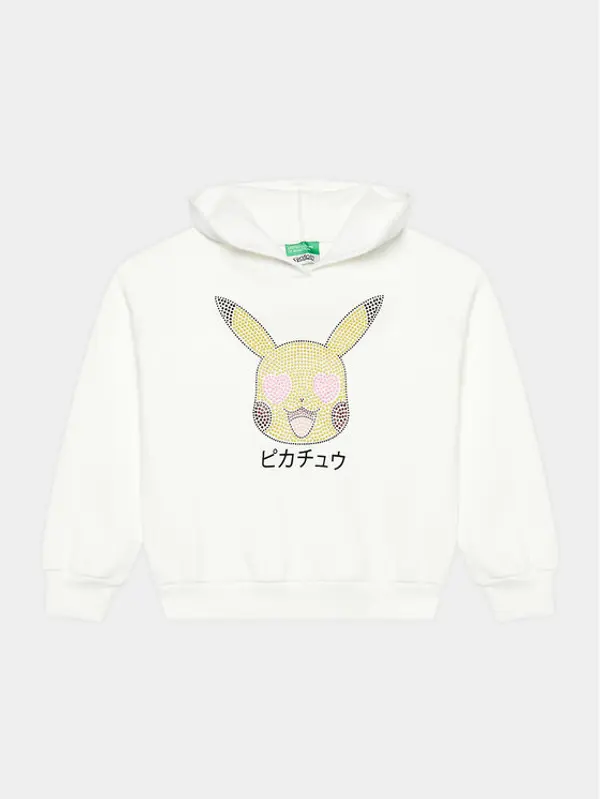 United Colors of Benetton United Colors Of Benetton Majica dugih rukava POKEMON 3J73C203E Bijela Comfort Fit