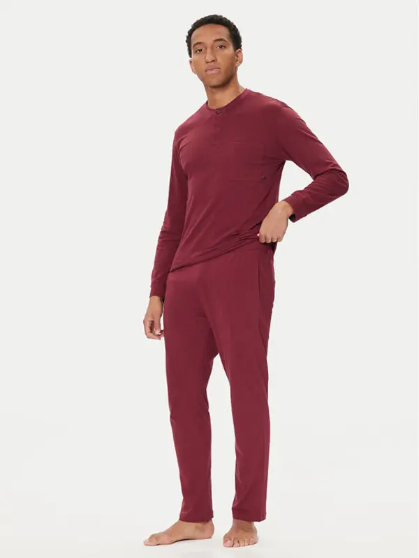 United Colors of Benetton United Colors Of Benetton Pidžama 3VD04P02W Tamnocrvena Regular Fit