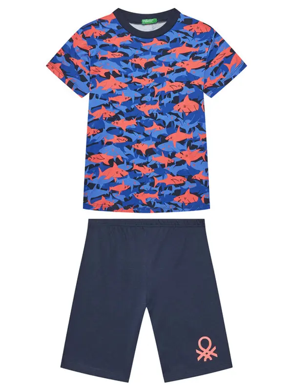 United Colors of Benetton United Colors Of Benetton Pidžama 3X0Y0P08Q Tamnoplava Relaxed Fit