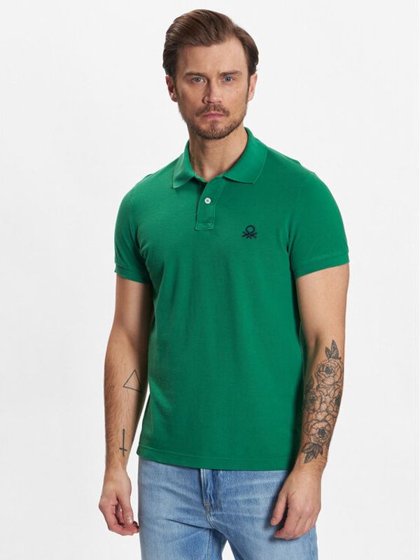 United Colors Of Benetton United Colors Of Benetton Polo 3089J3178 Zelena Slim Fit