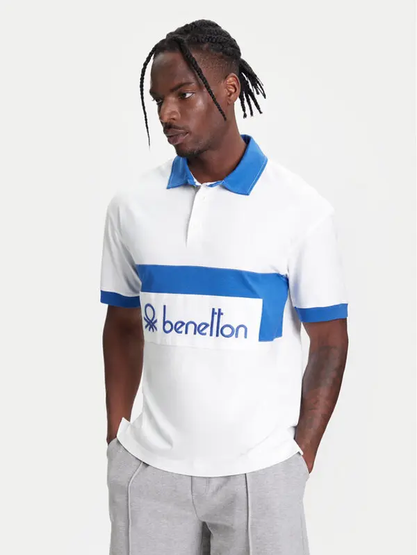 United Colors of Benetton United Colors Of Benetton Polo 3MCYU301U Bijela Regular Fit