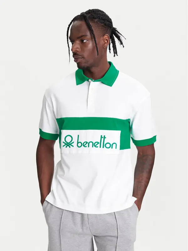United Colors of Benetton United Colors Of Benetton Polo 3MCYU301U Bijela Regular Fit