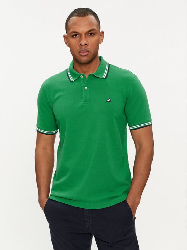 United Colors Of Benetton United Colors Of Benetton Polo 3WG9J3181 Zelena Regular Fit