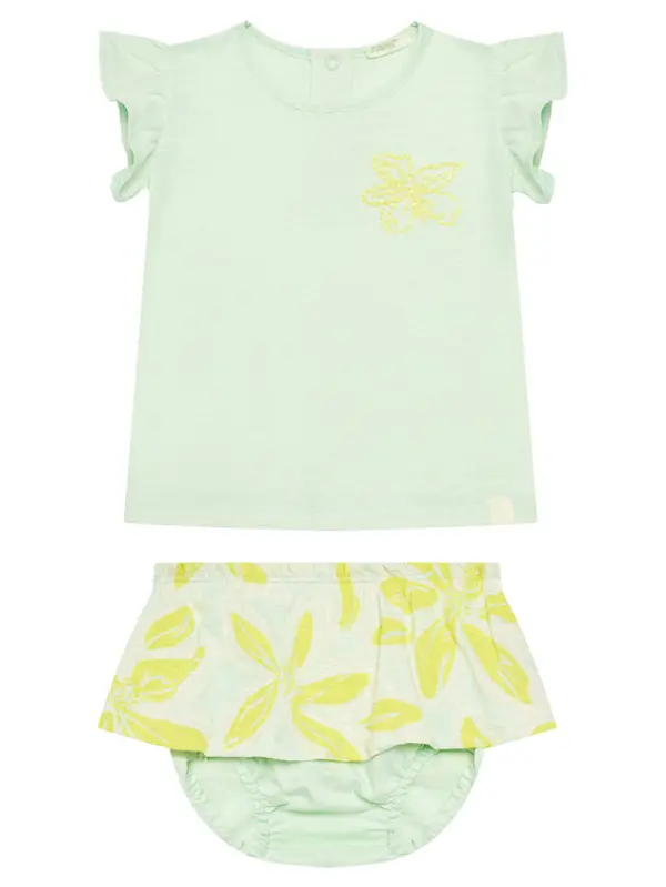 United Colors of Benetton United Colors Of Benetton Set majica i hlače 3O7SAK015 Zelena Regular Fit