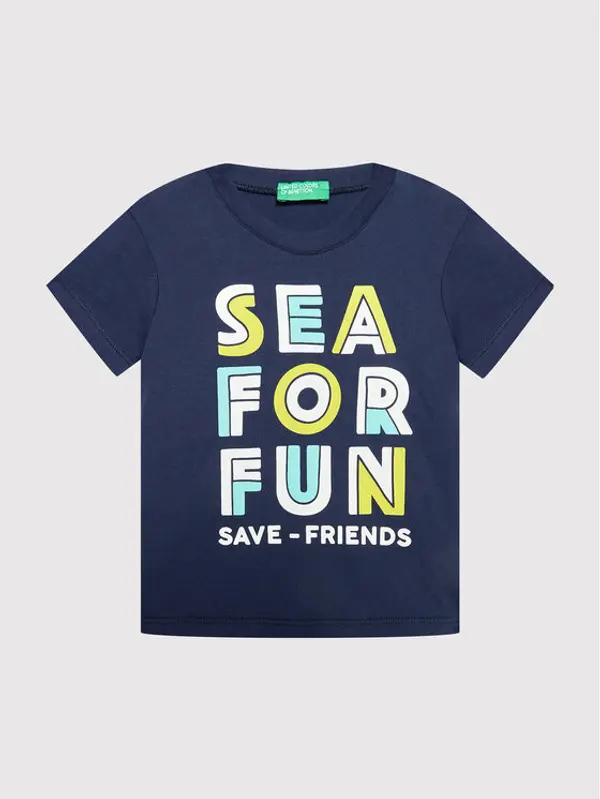 United Colors of Benetton United Colors Of Benetton T-shirt 3096C15AY Tamnoplava Regular Fit