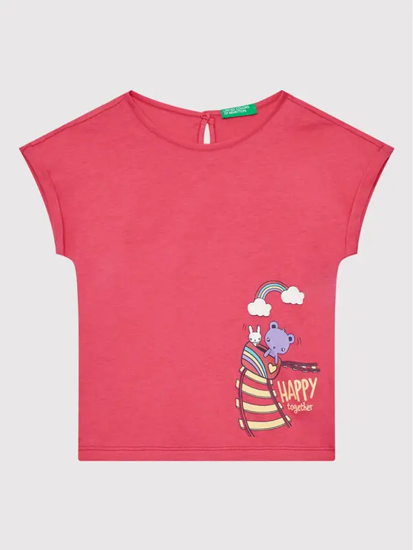 United Colors of Benetton United Colors Of Benetton T-shirt 3096G102W Ružičasta Regular Fit