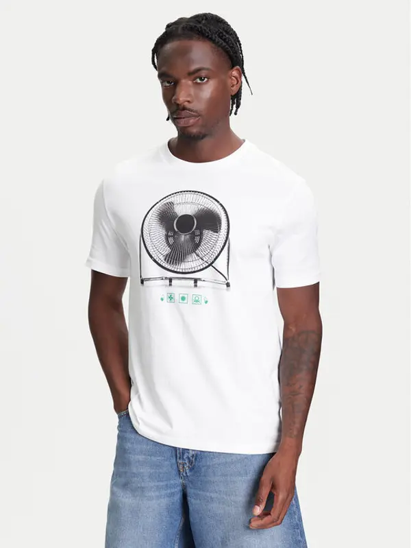 United Colors of Benetton United Colors Of Benetton T-shirt 3BL0U10AG Bijela Relaxed Fit