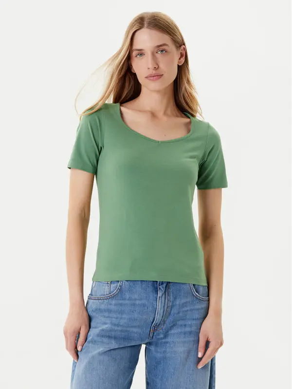 United Colors of Benetton United Colors Of Benetton T-shirt 3FJHD401P Zelena Slim Fit