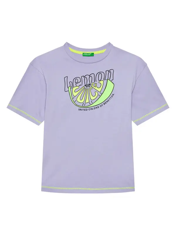United Colors of Benetton United Colors Of Benetton T-shirt 3I1XC10P6 Ljubičasta Regular Fit