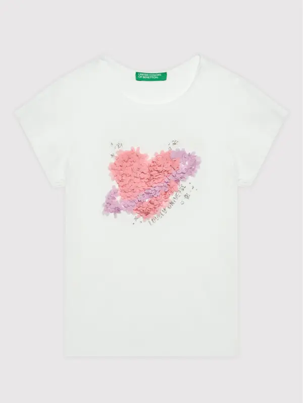 United Colors of Benetton United Colors Of Benetton T-shirt 3I1XG101W Bijela Regular Fit