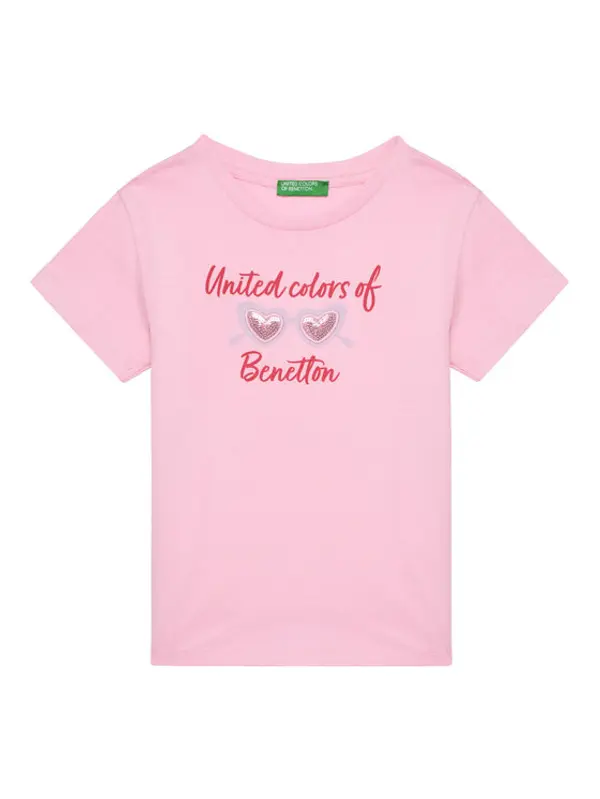 United Colors of Benetton United Colors Of Benetton T-shirt 3I1XG10JB Ružičasta Regular Fit