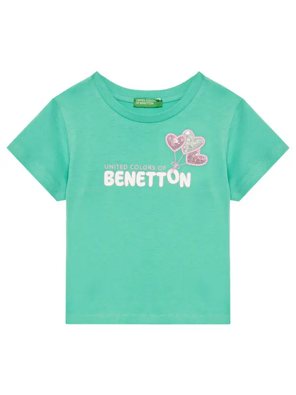 United Colors of Benetton United Colors Of Benetton T-shirt 3I1XG10JB Zelena Regular Fit
