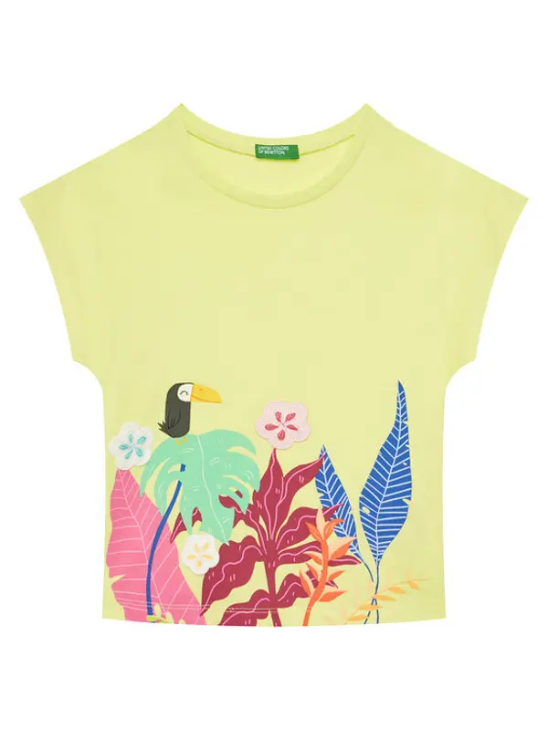 United Colors of Benetton United Colors Of Benetton T-shirt 3I1XG10JH Žuta Regular Fit