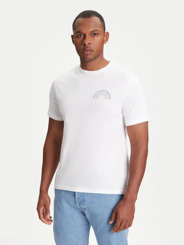United Colors of Benetton United Colors Of Benetton T-shirt 3I1XU1096 Bijela Regular Fit