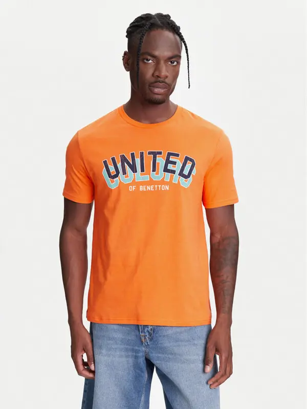 United Colors of Benetton United Colors Of Benetton T-shirt 3I1XU1096 Narančasta Regular Fit
