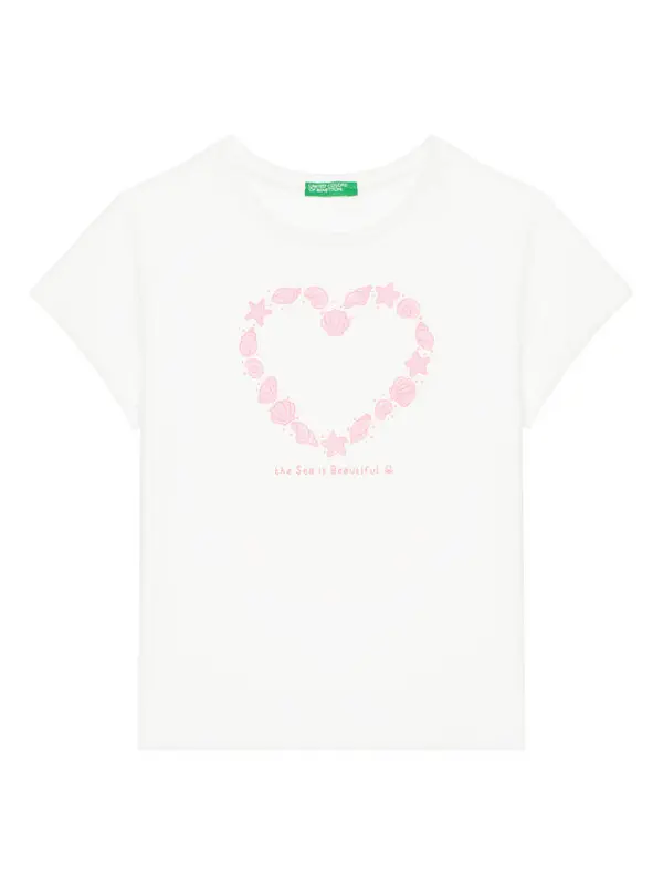 United Colors of Benetton United Colors Of Benetton T-shirt 3JERG10J3 Bijela Regular Fit