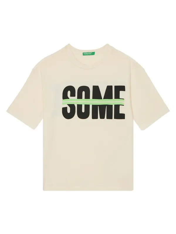 United Colors of Benetton United Colors Of Benetton T-shirt 3PCMC10N7 Écru Regular Fit