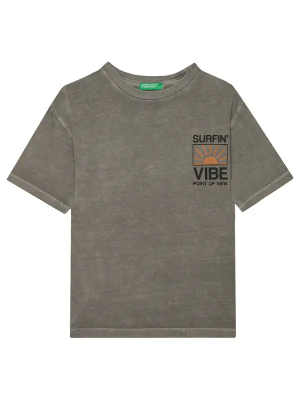 United Colors of Benetton United Colors Of Benetton T-shirt 3PCMC10N7 Siva Regular Fit