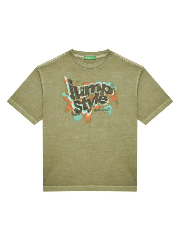 United Colors of Benetton United Colors Of Benetton T-shirt 3PCMC10N7 Zelena Regular Fit