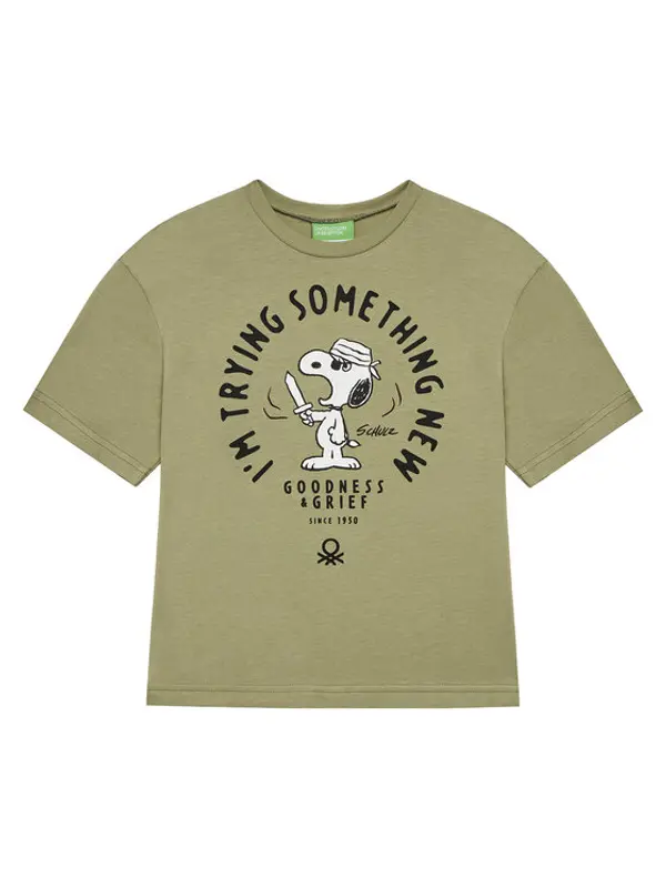United Colors of Benetton United Colors Of Benetton T-shirt 3X1SC10NI Zelena Regular Fit