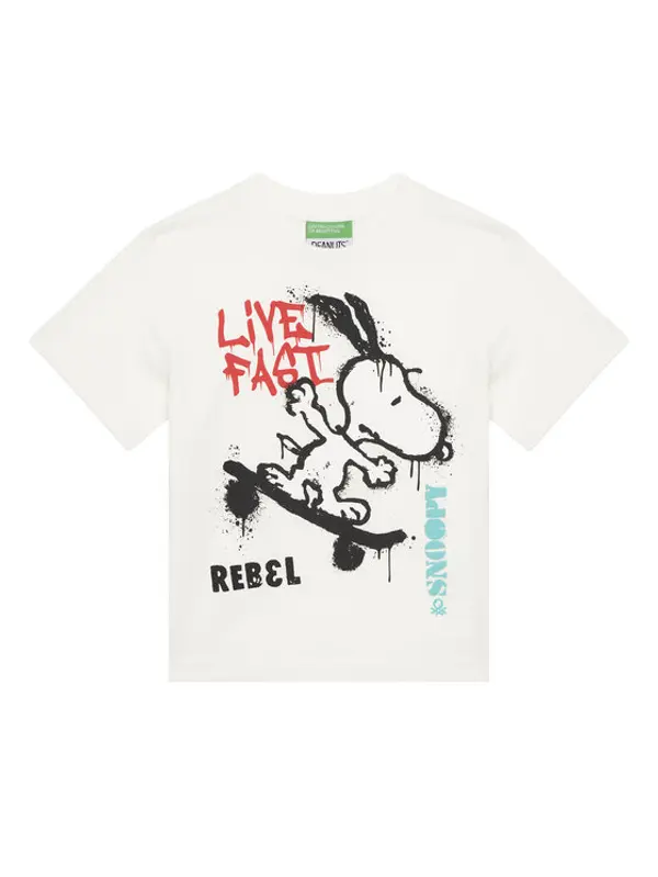 United Colors of Benetton United Colors Of Benetton T-shirt 3X1SG10JW Bijela Regular Fit