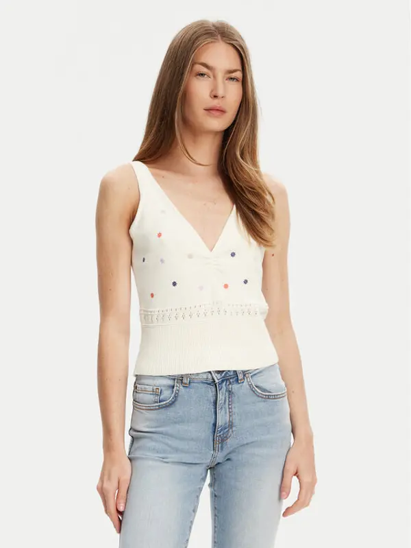United Colors of Benetton United Colors Of Benetton Top 10C1EH01A Bež Regular Fit