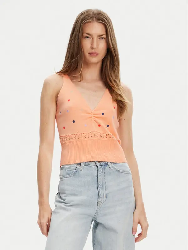 United Colors of Benetton United Colors Of Benetton Top 10C1EH01A Narančasta Regular Fit