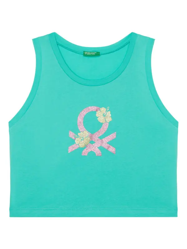 United Colors of Benetton United Colors Of Benetton Top 3I1XCH01Z Zelena Relaxed Fit