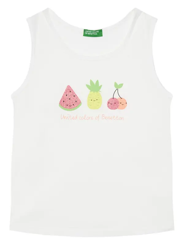 United Colors of Benetton United Colors Of Benetton Top 3I1XGH012 Bijela Regular Fit