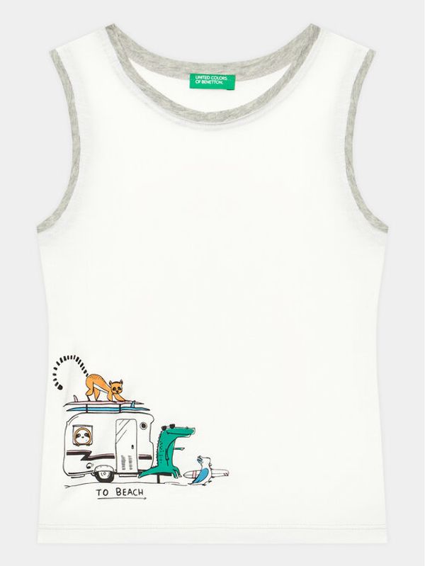 United Colors Of Benetton United Colors Of Benetton Top 3Z01GH00O Bijela Regular Fit