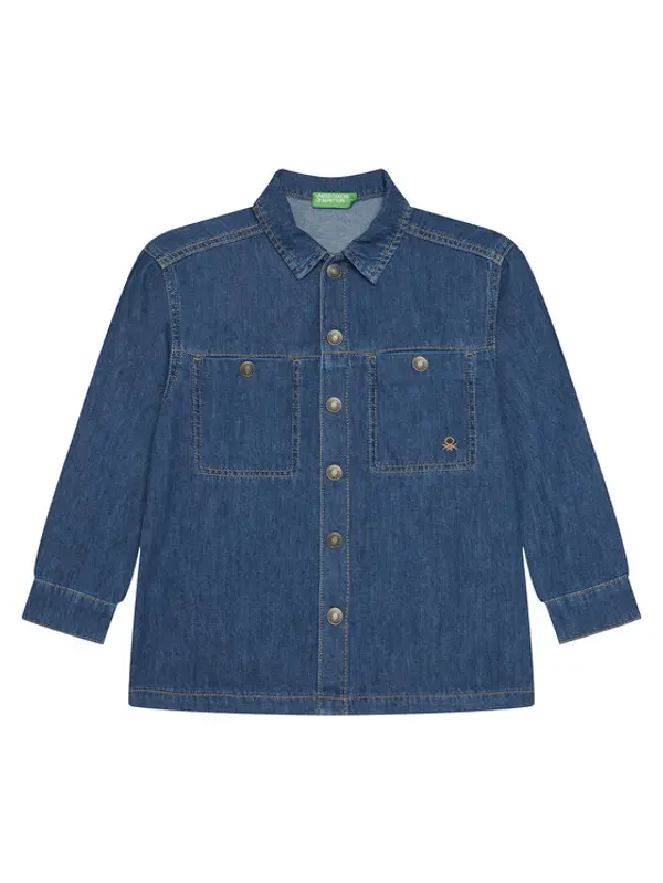 United Colors of Benetton United Colors Of Benetton traper košulja 5AD6CQ04C Plava Oversize