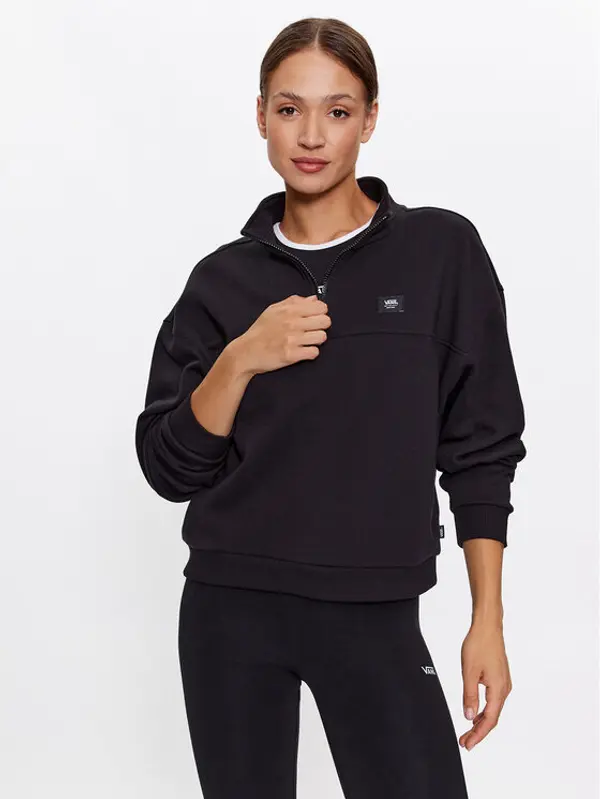 Vans Vans Majica dugih rukava Leighton Mock Neck Fleece VN000A5V Crna Regular Fit